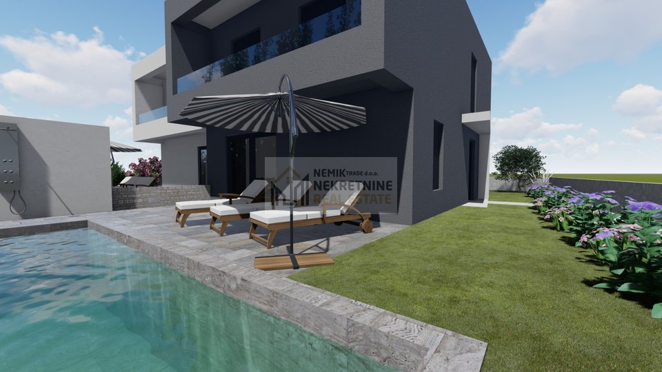 Vodice, Doppelhaushälfte mit Swimmingpool - NEUBAU
