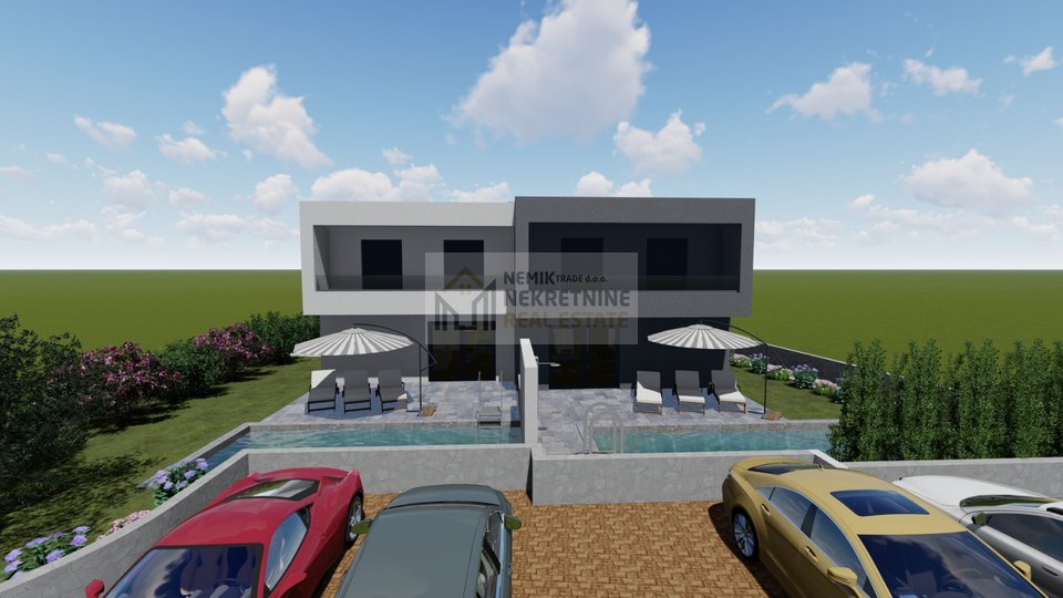 Vodice, Doppelhaushälfte mit Swimmingpool - NEUBAU