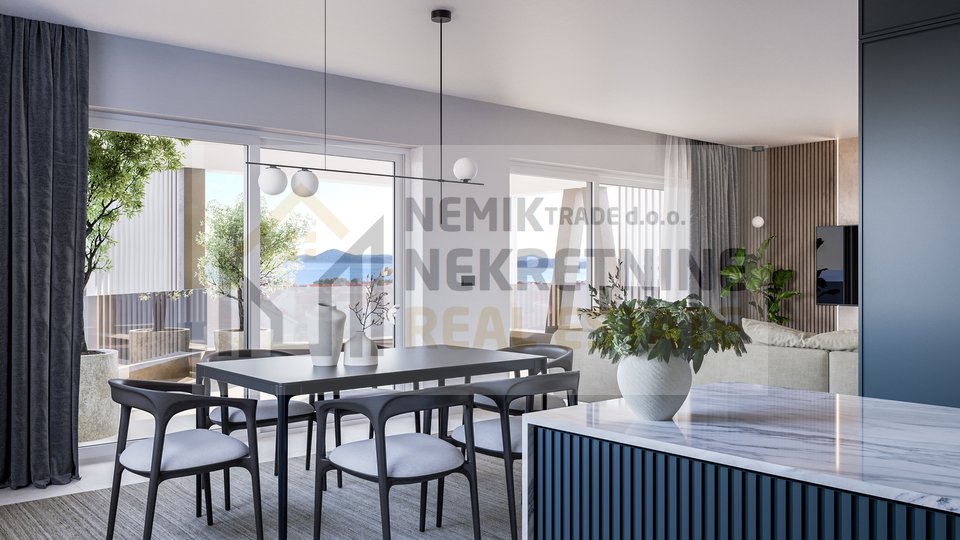VODICE, TWO-ROOM APARTMENT ON THE GROUND FLOOR WITH A 147 M2 GARDEN, 450 M FROM THE BEACH