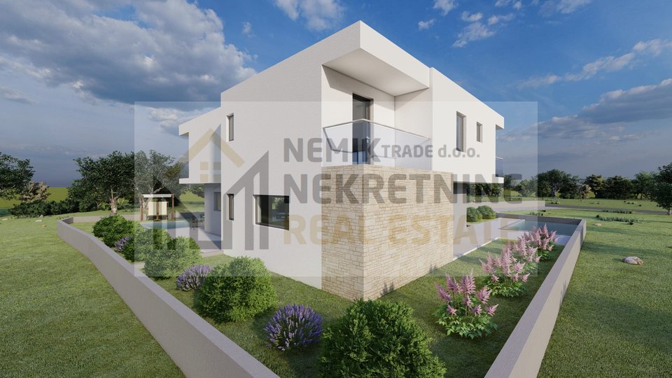 VODICE, NEW BUILDING - DOUBLE HOUSE WITH SWIMMING POOL