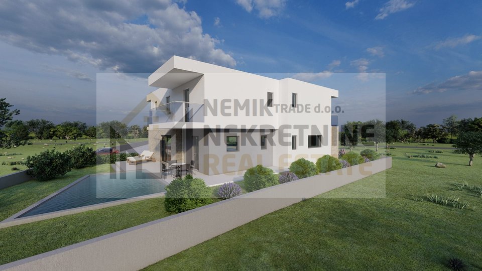 VODICE, NEW BUILDING - DOUBLE HOUSE WITH SWIMMING POOL