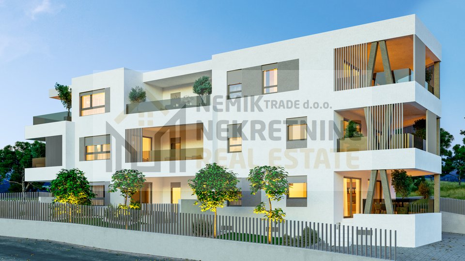 VODICE, NEW CONSTRUCTION, 450 M FROM THE BEACH AND THE SEA
