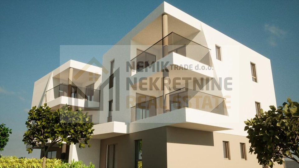 VODICE, NEWLY BUILT, ONE-ROOM APARTMENT ON THE GROUND FLOOR WITH GARDEN