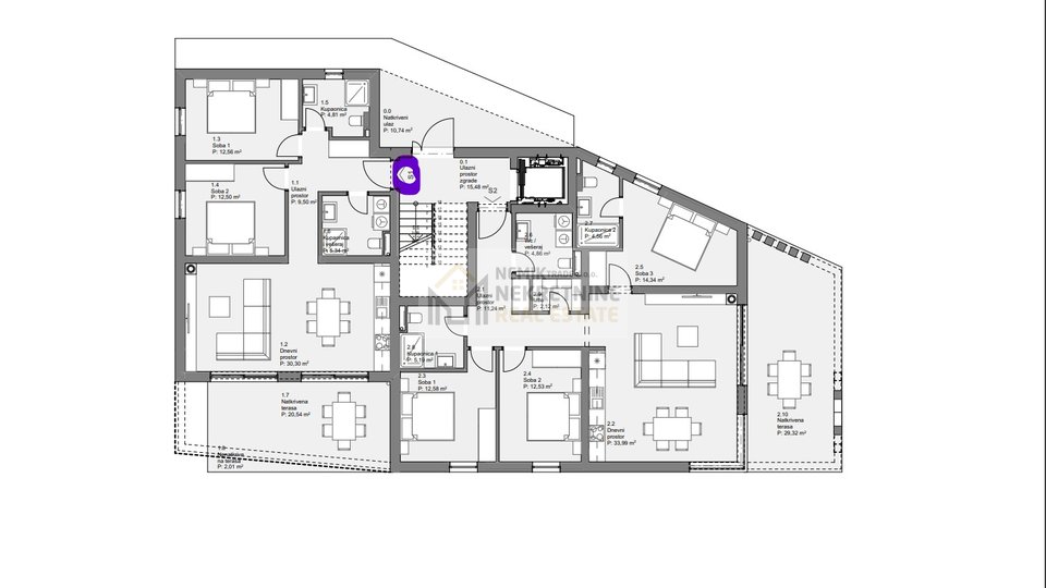 TRIBUNJ, NEU GEBAUTE 2-ZIMMER-WOHNUNG IM ERDGESCHOSS MIT TERRASSE