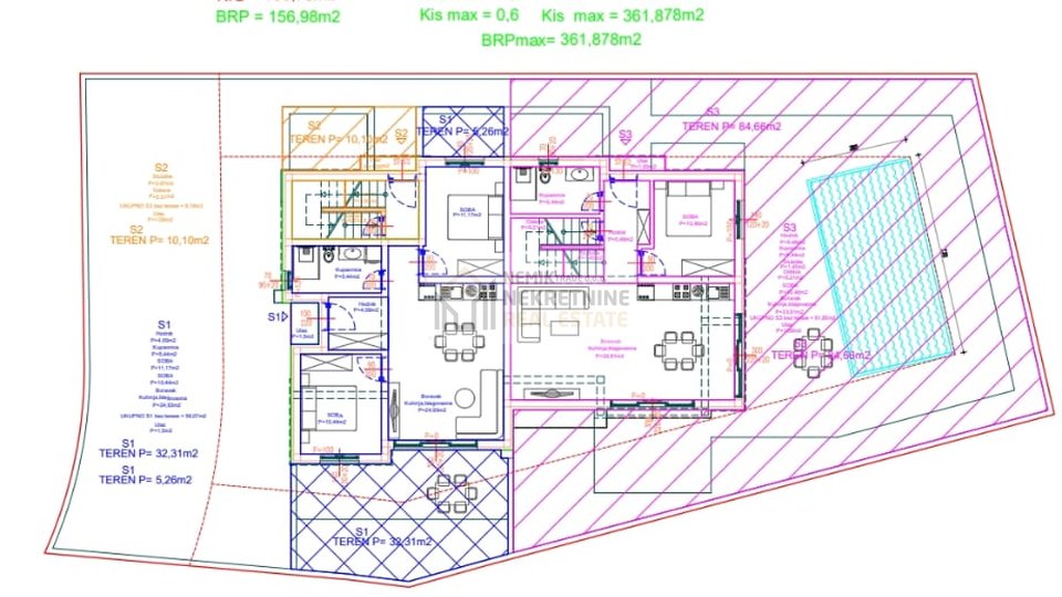 VODICE, WOHNUNG S1 MIT ZWEI SCHLAFZIMMERN IM ERDGESCHOSS EINES NEUEN WOHNGEBÄUDES